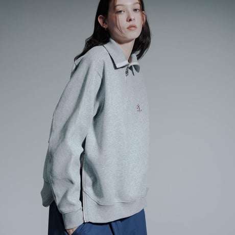 Essential Logo Half Zip Sweat - グレー
