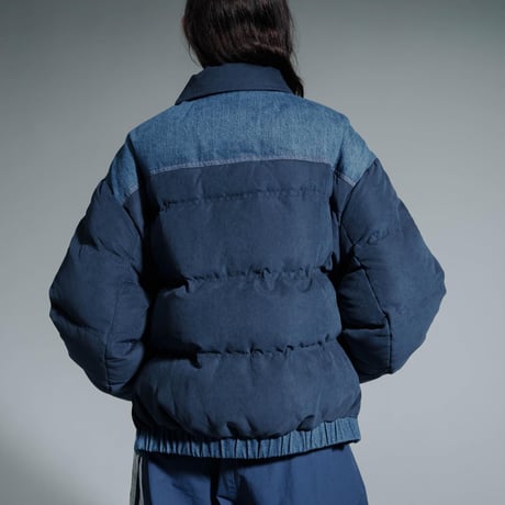Faux Nubuck Down Jacket - ブルー