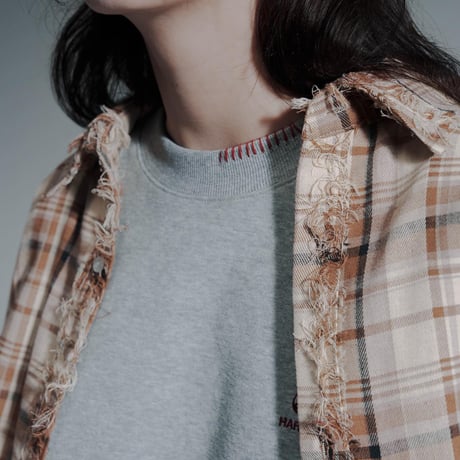 Frayed Check Shirts - ベージュ