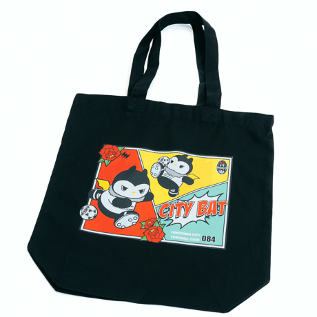 アメコミ柄Batty トートバッグ（ブラック）