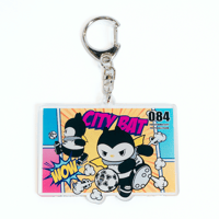 アメコミ柄バティくん アクリルキーホルダー（サッカーver）