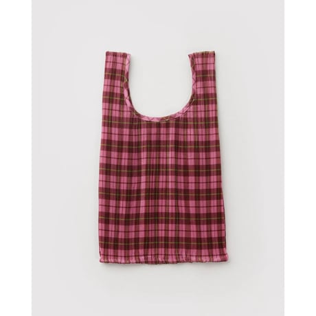 BAGGU Pleated Baggu - Azalea Pink Tartan