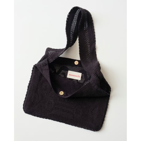 Nananita FOUNTAIN CROCHET BAG - BLACK