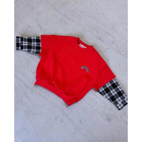 EXTRA-EXTRA LAYERED FLANNEL CREW - RED(4-5Y,6-7Y,8-9Y,10-11Y,12-13Y)