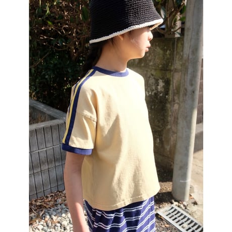 50%OFF THE CREEM trim cotton knit hat black×offwhite(Kids S,Kids M)