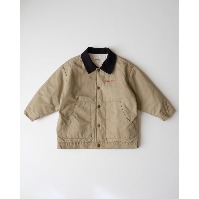 b*i様 未使用【ziggy zaza】troopdrilljacket dun ZIGGY ZAZA de kat padded coat dune(2-3Y,3-5Y,5-