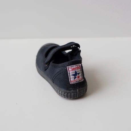<ご予約>Cienta VELCRO ONE STRAP SHOES black/dyed N76997(23(14cm)～34(21cm))