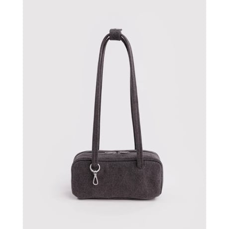 BAGGU Small Denim Bowler Bag - Washed Black Denim