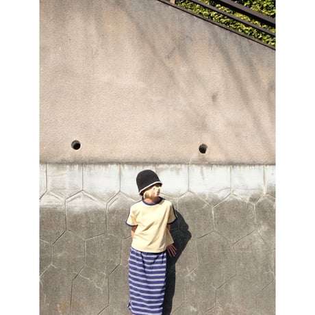 50%OFF THE CREEM trim cotton knit hat black×offwhite(Kids S,Kids M)