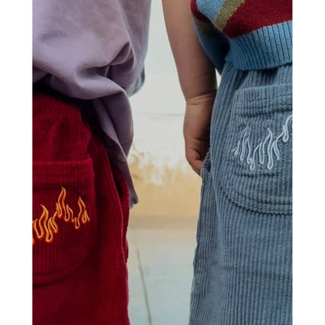 FYTZ blaze cord pants blue flame(BB-1Y,2Y-3Y,4Y-5Y)
