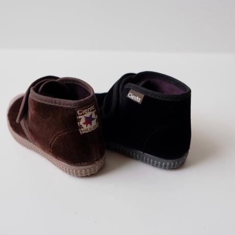 <即納/ご予約>Cienta VELCRO HIGH-CUT SNEAKER black / velour 975(21(12.5cm)～34(21cm))
