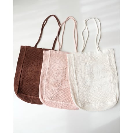 Nananita ROSE CROCHET BAG - DOVE