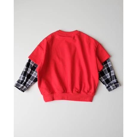 EXTRA-EXTRA LAYERED FLANNEL CREW - RED(4-5Y,6-7Y,8-9Y,10-11Y,12-13Y)