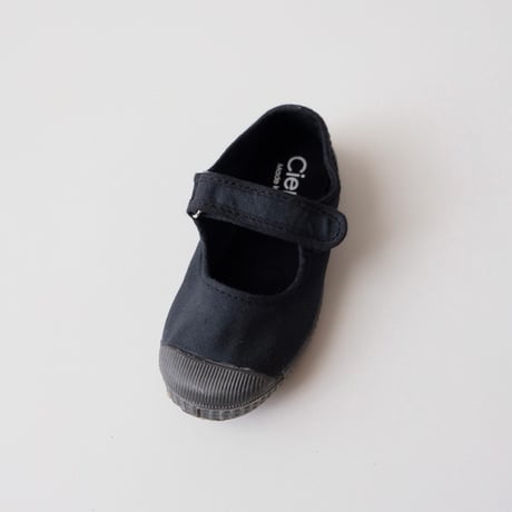 <ご予約>Cienta VELCRO ONE STRAP SHOES black/dyed N76997(23(14cm)～34(21cm))