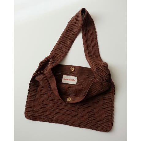 Nananita FOUNTAIN CROCHET BAG - WOOD
