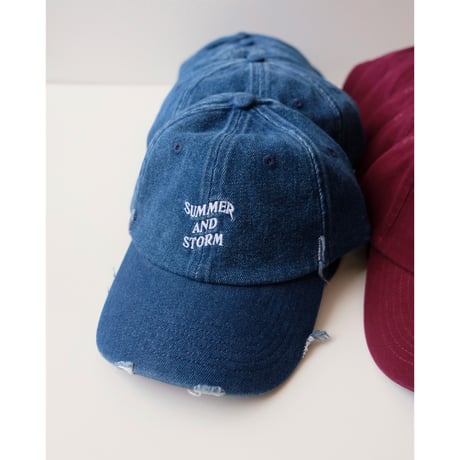 SUMMER & STORM DAD CAP DISTRESSED DENIM