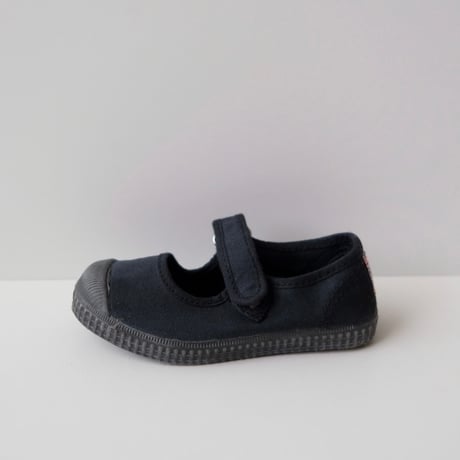 <ご予約>Cienta VELCRO ONE STRAP SHOES black/dyed N76997(23(14cm)～34(21cm))