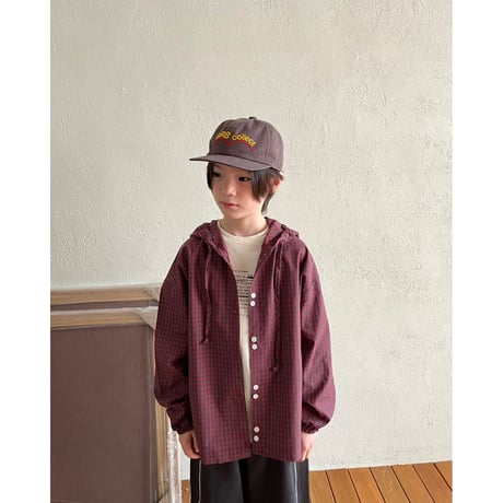 Lona Hooded Shirt Red Purple(JS,JM,JL)