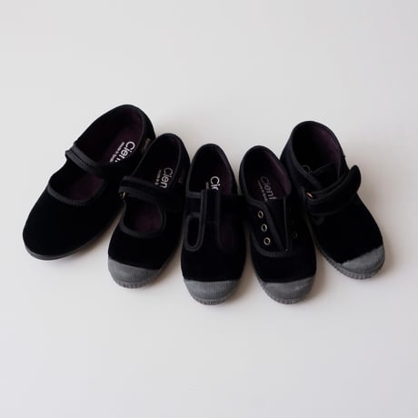 <即納/ご予約>Cienta VELOUR DECK SHOES black / velour 955(23(14cm)～37(23cm))