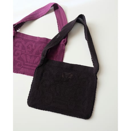 Nananita FOUNTAIN CROCHET BAG - BLACK