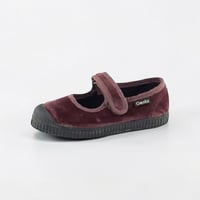 <ご予約>Cienta VELOUR VELCRO ONE STRAP SHOES rosa / velour 956(23(14cm)～34(21cm))