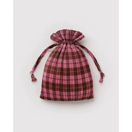 BAGGU Pleated Baggu - Azalea Pink Tartan