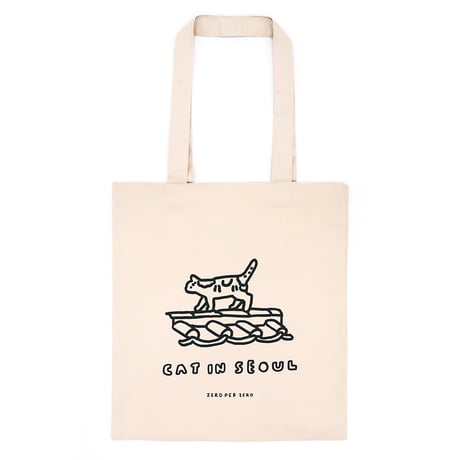 CAT ON A GIWA white | Eco bag