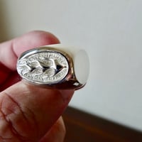 仁尾彫金『フレイム丸の印台リング、磨き』ハンドメイド625