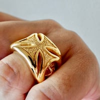 仁尾彫金『全金ビッグギャラクシーアイアンクロスリング』ハンドメイド622