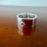 仁尾彫金『一つ星k18、幅1cm、平打リング』ハンドメイド617