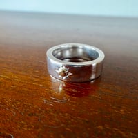 仁尾彫金『一つ星k18、幅7mm、平打リング』ハンドメイド618
