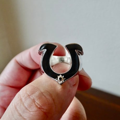 仁尾彫金『一つ星k18、馬蹄ピンキーリング、磨き』ハンドメイド603b