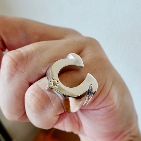 仁尾彫金『一つ星k18、馬蹄ピンキーリング、磨き』ハンドメイド603b