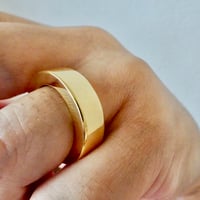 仁尾彫金『全金、幅7mm厚み4ミリ、平打リング』ハンドメイド607