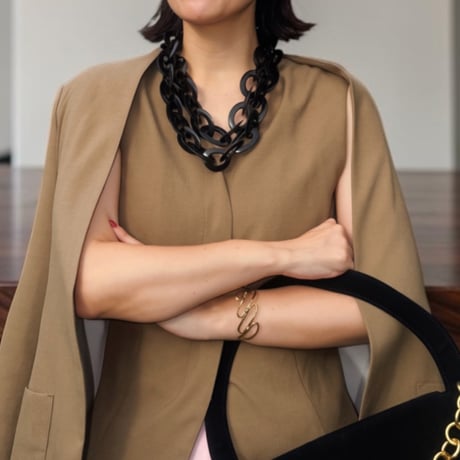 Chain necklace of CORNE（BLACK）