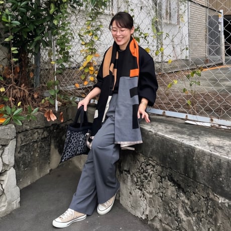 J’adore message logo scarf (ORANGE)