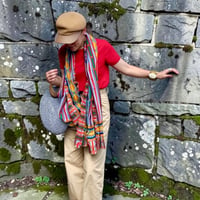 ethnic long scarf (multicolor）