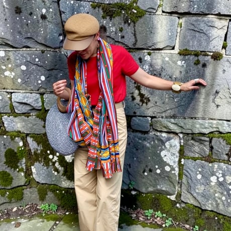 ethnic long scarf (multicolor）