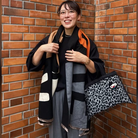 J’adore message logo scarf (ORANGE)