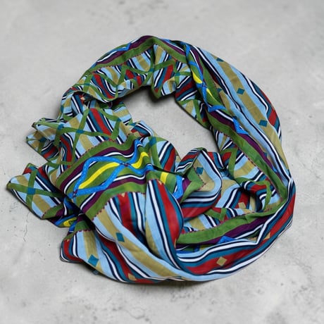 ethnic long scarf (green）