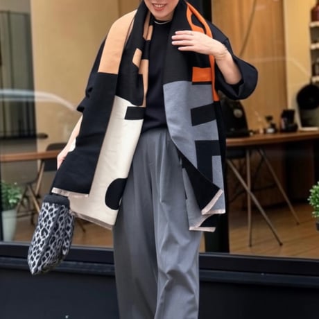J’adore message logo scarf (ORANGE)