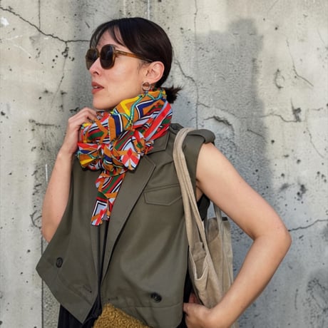 ethnic long scarf (multicolor）