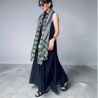 ethnic long scarf (green）