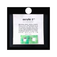 【取寄せ】acrylic【スクエア小 グリーン 和紙】GUM EARRING parts アクリリック 坂雅子