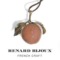 Renard Bijoux レナード ビジュー フレンチクラフト 【アップル ピンク グラニット ブラウン りんご ネックレス フランス製】