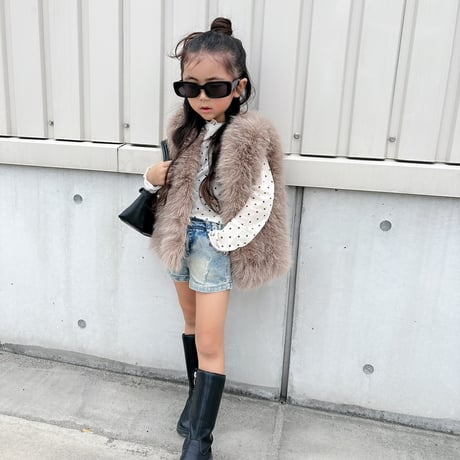 【即納】basiccolor fur vest