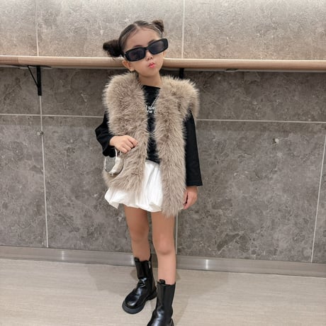 【即納】basiccolor fur vest