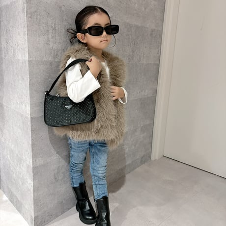 【即納】basiccolor fur vest