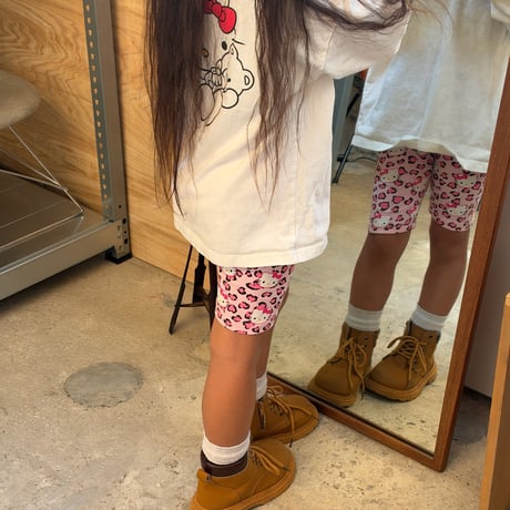 【即納】kitty "pink" leopard half leggings