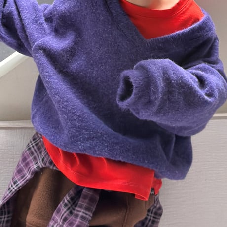 【予約】EM knit v neck mtm